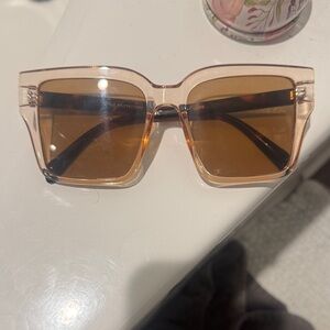 Women's Square Sunglasses in Amber Pink